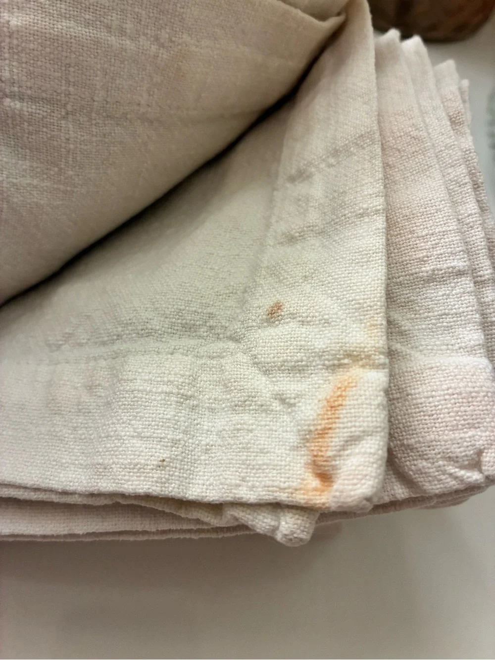 6-Williams Sonoma Cream Linen Cloth Napkins